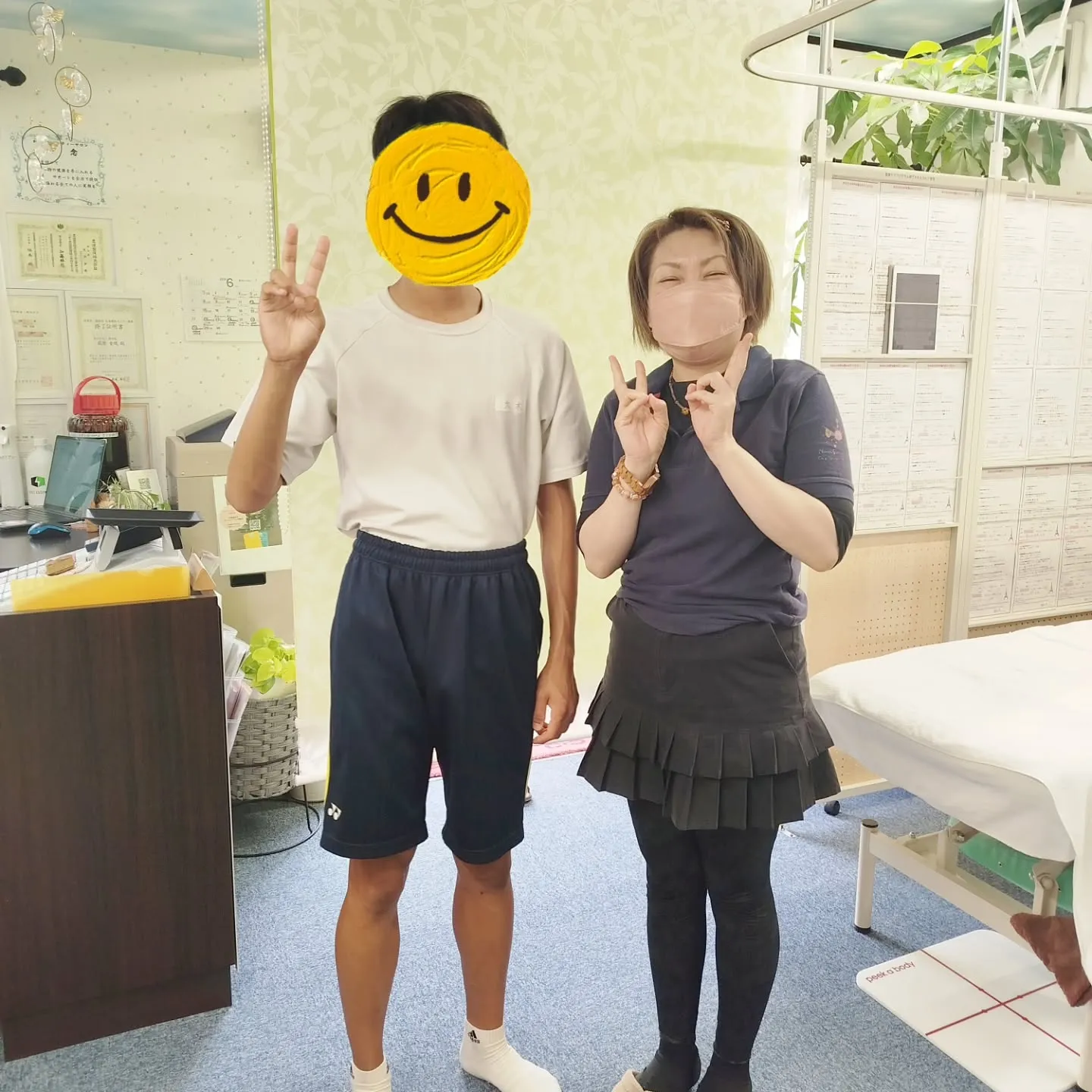 【部活で痛めた腰痛の施術に来てくれました✨】